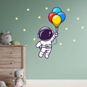 Adesivi murali bambini astronauta decorazioni per pareti