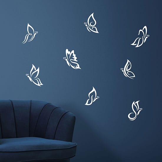 Farfalle adesive murali stilizzate decorazioni da parete