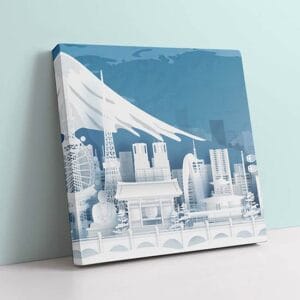 Quadri moderni con paesaggio su tela dei monumenti nel mondo