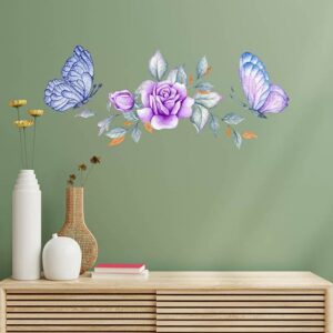 Adesivi da parete farfalle dipinte con fiori per arredare