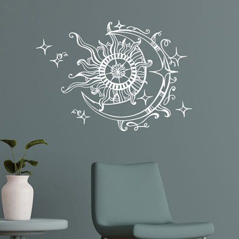 Adesivo Murale Om Ohm – Decorazione Da Parete In 6 Misure, Per Soggiorno, Camera Da Letto, Cucina, Bagno E Ufficio – Autoadesivo E Rimovibile