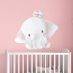Adesivi murali bambini elefantino dipinto