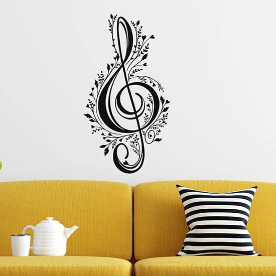 Stampe Da Parete Chiave Di Violino E Note Musicali – Tela Astratta Bianco E Nero 70x50 Cm, Senza Cornice