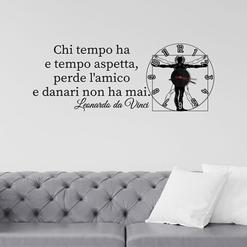 Orologio da parete con frase di da Vinci