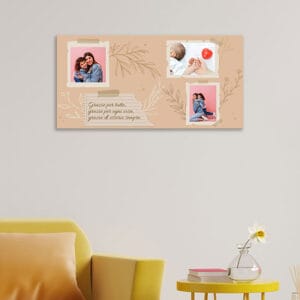 quadro personalizzato con dedica e foto stampati su tela