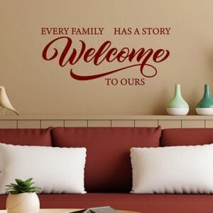Adesivi murali con frase per la famiglia welcome