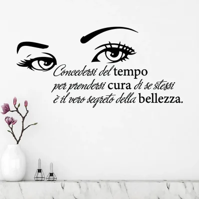 Adesivi murali frase bellezza colore nero