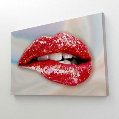 Quadro moderno con labbra sensuali su tela