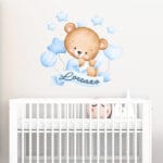 Adesivo Murale Nome Bambino Personalizzato - Ballerina E Stelle - Wall Sticker Per Cameretta - Prodotto In Italia