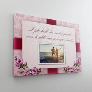 Quadro personalizzato con foto e frase stampati su tela