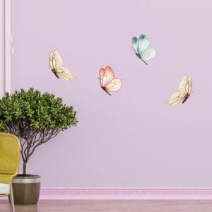 Farfalle adesive da muro colorate