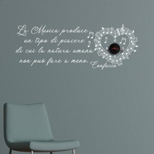 Orologio da parete con frase musica adesiva