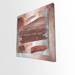 Quadro 3d astratto con frase di van Gogh su tela