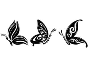 3 farfalle adesive da muro di design