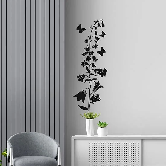 Kiwistar Bella Fiori di Vite Adesivo da Parete in 6 Taglie – Wall Sticker Wall Sticker, 83_haselnussbraun, 96 x 89 cm
