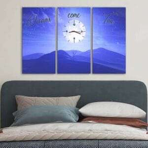 Orologio da muro su quadri moderni per camera da letto