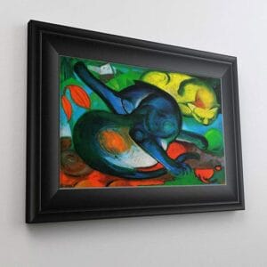 Quadro Due gatti blu e giallo di Franz Marc