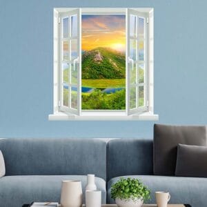 Adesivo murale finestra con panorama wall stickers