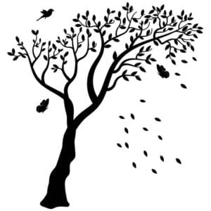 Albero adesivo da parete per decorare con foglie