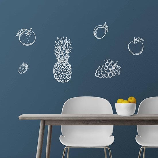 decalmile Adesivi Murali Cucina Frutta Adesivi da Parete Cucina Banana Limone Frutta Decorazione Murale Armadio da cucina Frigo Sala da Pranzo