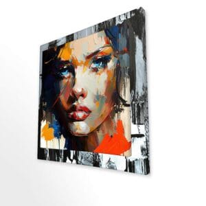Quadri astratti 3D stampe su tela con ritratto donna
