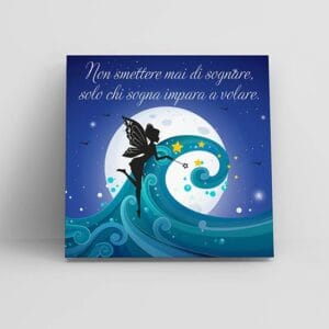Quadro con frase celebre su tela per bambini