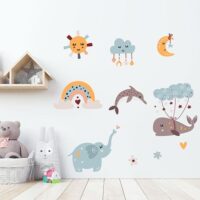 Autocollants Muraux Décoratifs PVC Transparent - 20x120 Cm - Pour Chambre Enfants, Salon - Faciles à Poser Sans Bulles