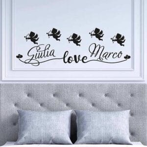 Wall stickers personalizzati per camera da letto love con nomi