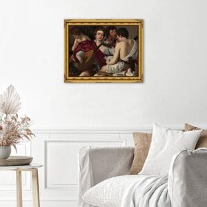 Quadro famoso Concerto del Caravaggio stampato su tela