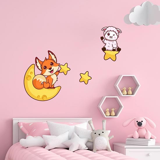 PREMYO Set 168 Adesivi Murali Stelle | Decorazione Cameretta Bambini, Bianco, 6 Dimensioni, Made In Germany
