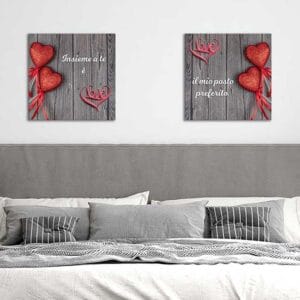 Quadri camera da letto love su tela con frase