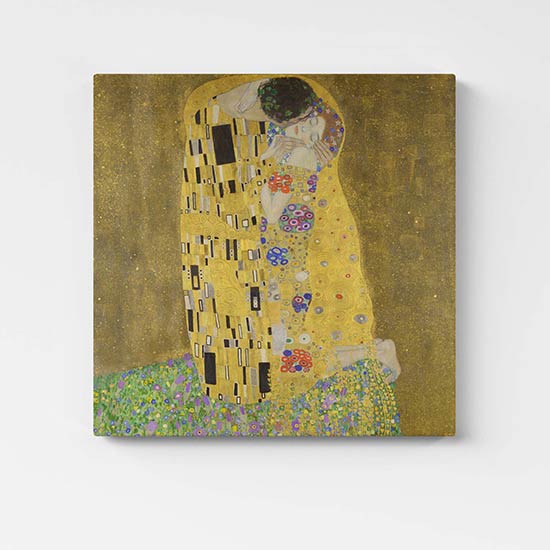 Il bacio di Klimt quadro famoso stampato su tela