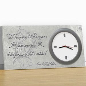 Orologio da muro con frase su tela quadro