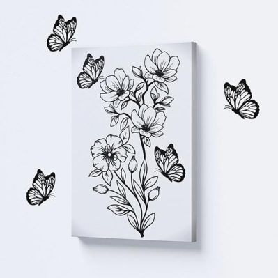 Adesivi Murali CAMERETTA NOMI bambina LETTERA - C - FIORI