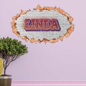 adesivo buco nel muro personalizzato stampato