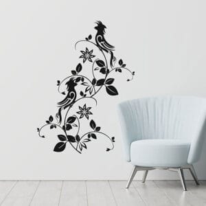 Adesivo da muro floreale stilizzato decorativo