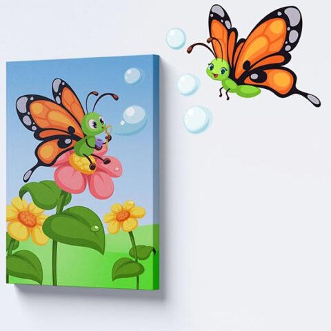 Quadro per bambini con stickers farfalla