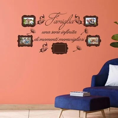 Ogni famiglia ha una storia Benvenuti nella nostra casa Citazioni Decalcomanie da parete in vinile rimovibile Famiglia Lettera Adesivi Murali Art Murale per camera da letto Soggiorno Home Decor