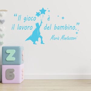 Frase adesiva da muro Maria Montessori per bambini