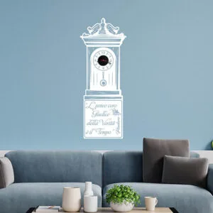 DEKORI Orologio Da Parete In Legno HDF A Forma Di Mongolfiera Con Unicorno – Silenzioso, Con Pendolo E Adesivi – Made In Italy Per Cameretta