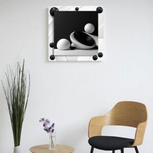 Quadro 3d bianco e nero su tela arte astratta