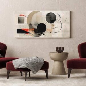 Quadro con astrattismo geometrico su tela arte da parete