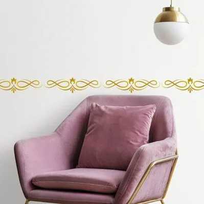 Adesivo Per Pareti A Greca - Bordo Autoadesivo Rimovibile Giallo 10x300cm