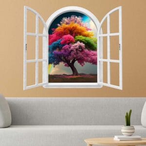 Wall sticker finestra adesiva murale