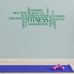 scritte adesive per palestra fitness da muro
