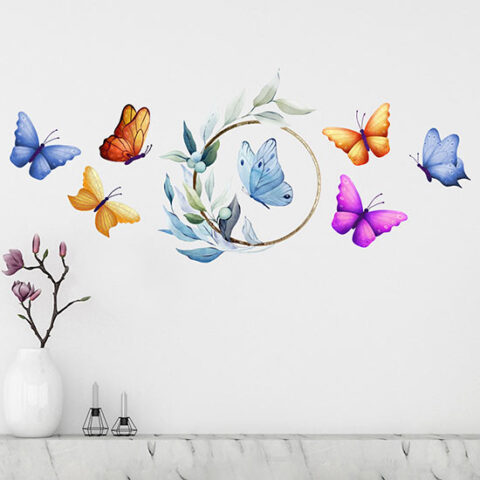Farfalle dipinte adesive da parete per arredare