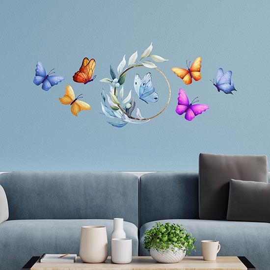 Farfalle dipinte adesive da parete per decorare WS2430
