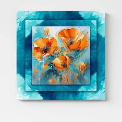 Quadro 3d arte moderna su tela su livelli