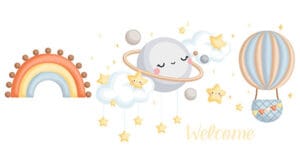 Wall stickers per bambini welcome baby adesivi da parete
