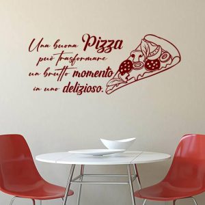 Frase sulla pizza adesiva da muro stickers da parete